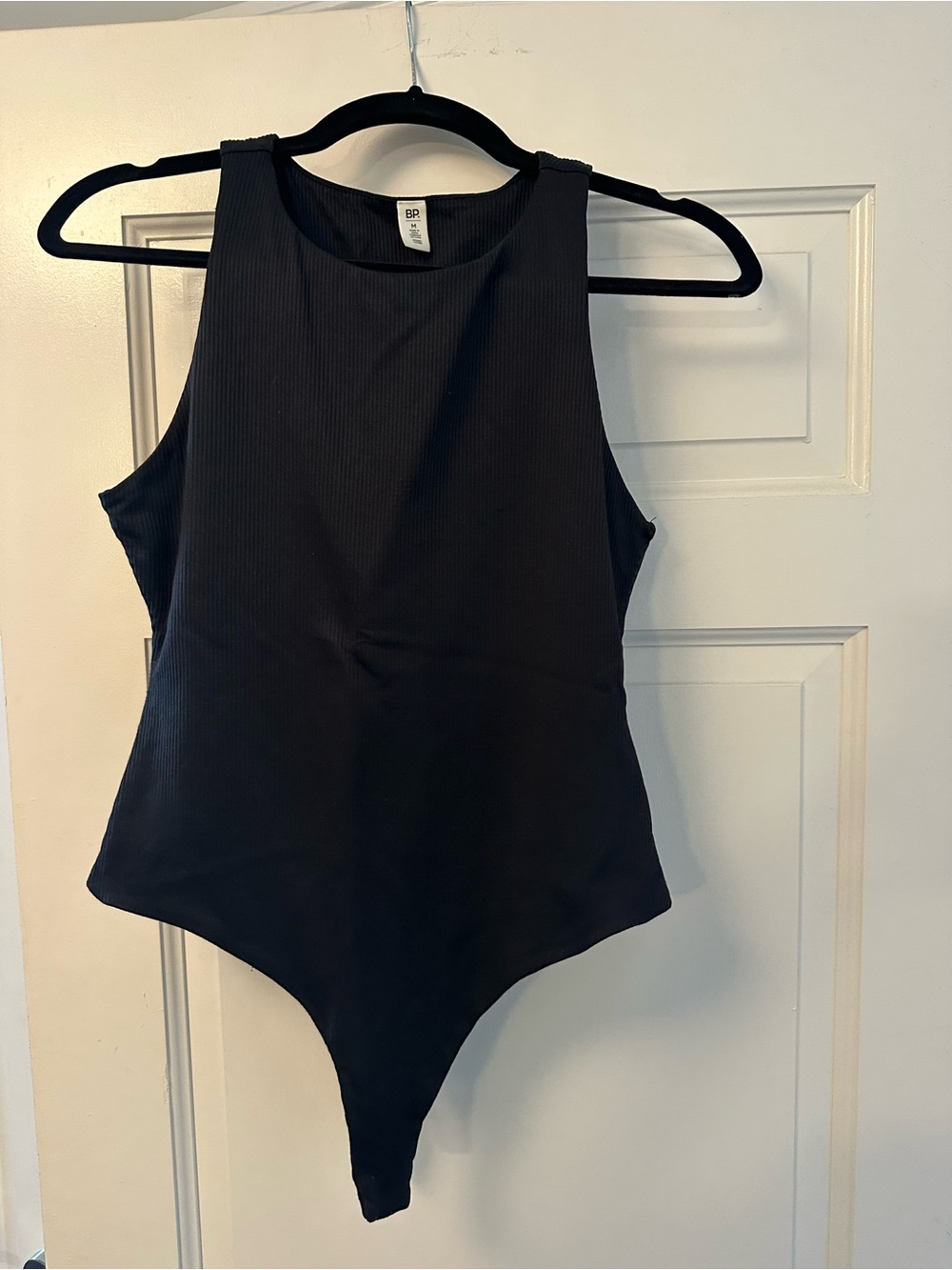 bp Black Ribbed Sleeveless Bodysuit